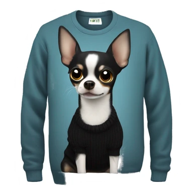 Black chihuahua sweater sticker
