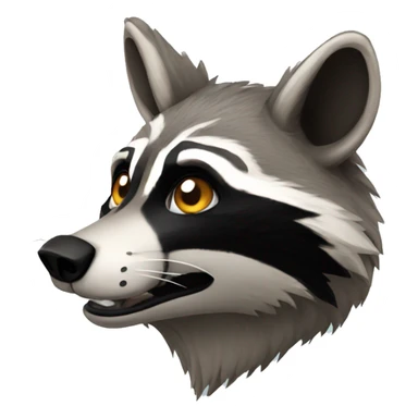 Howling raccoon head sticker