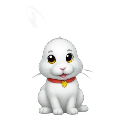 rabbit and Ukrainian flag sticker