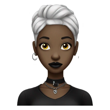 goth black girl with lip piercing sticker