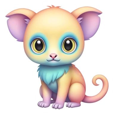 Adorable colorful baby pastel edgy animal-hybrid, full body, big Eyes sticker