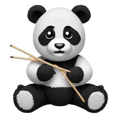panda crocheting sticker