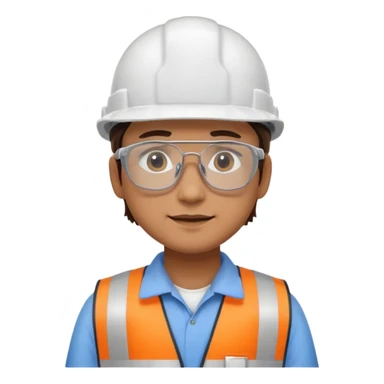 Civil engineer wearing white cap sticker