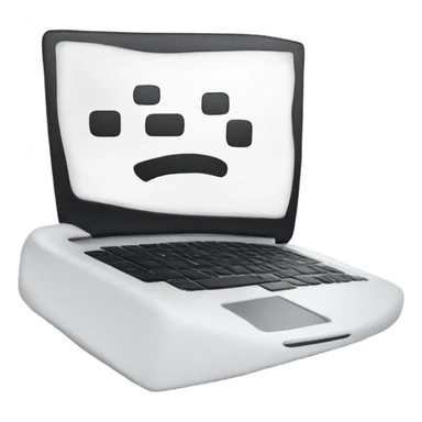 white laptop, black checkmark sticker