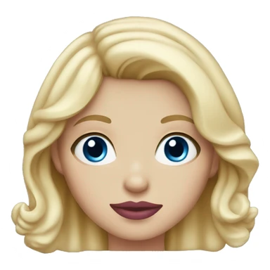 blonde hair girl with pink lips and blue eyes  sticker