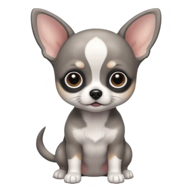 Grey - black -white baby Chihu dog sticker