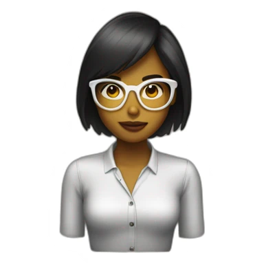 CHICA PELO NEGRO Y GAFAS sticker