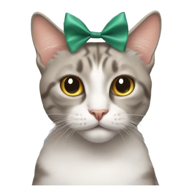 Cat with a bow on his head sticker