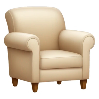 Simple Beige Armchair with blanket and book on it sticker