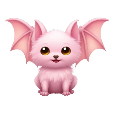 light pink fluffy bat sticker