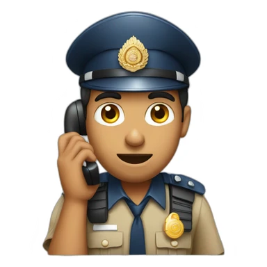 Indian policeman calling on phone sticker