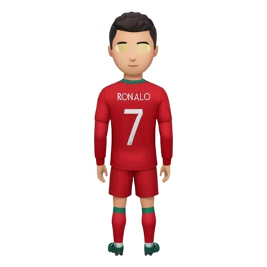 red Portugal football shirt with Ronaldo 7 on the back sticker