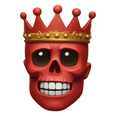 make a red skull with a crown on its head sticker
