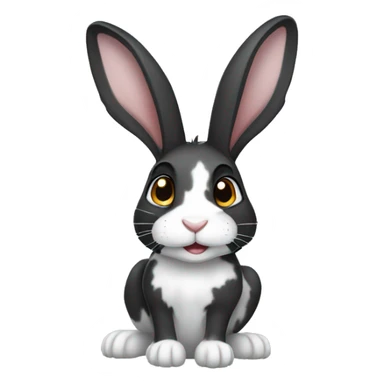 black and white spotted rabbit sticker