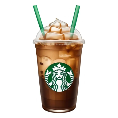 Starbuck ice coffee with ice cubes sticker