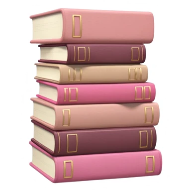 aesthetic book stack beige and pink sticker