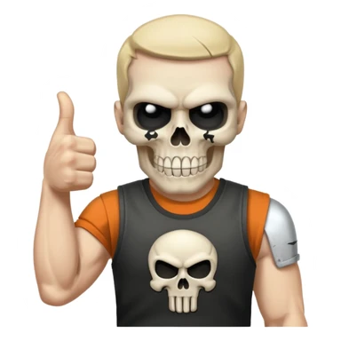 Skull punisher giving thumbs up sticker