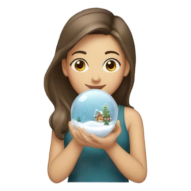 A girl with a snow globe sticker