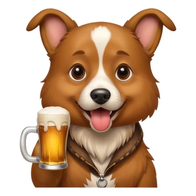Dog with a beer an a beatbox sticker