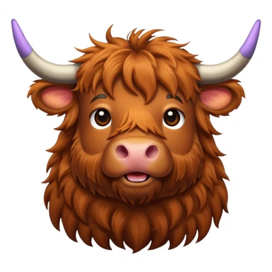 Single color highland cow emoji sticker