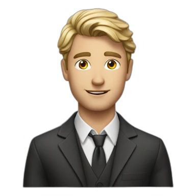 christoph the young shy but cool business man sticker