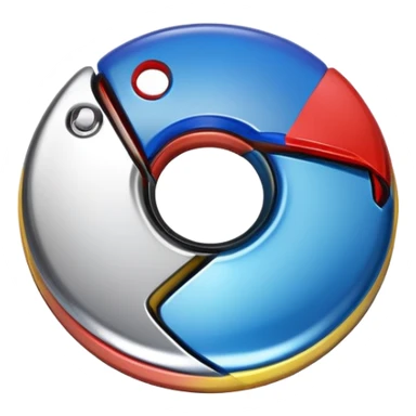 Google Chrome browser logo, clean modern style sticker