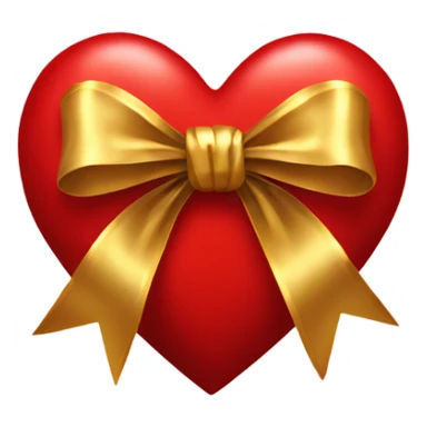 red heart with gold bow sticker