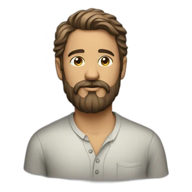 gazing bearded artist in shirt sticker