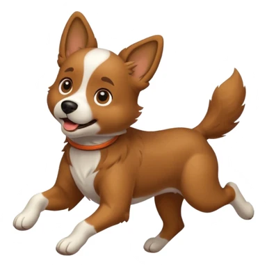 a dog running sticker