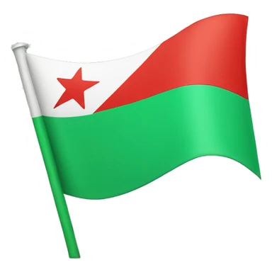 green flag with a red star in the middle. no other colors sticker