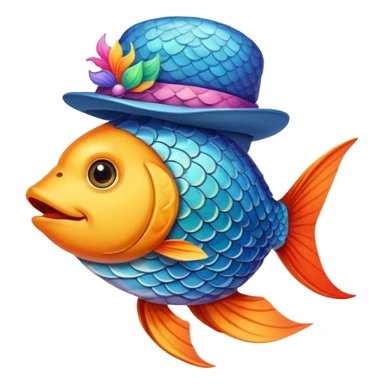 Fish wearing a hat sticker