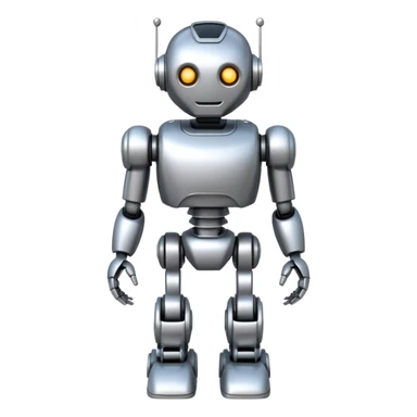 silver robot walking sticker