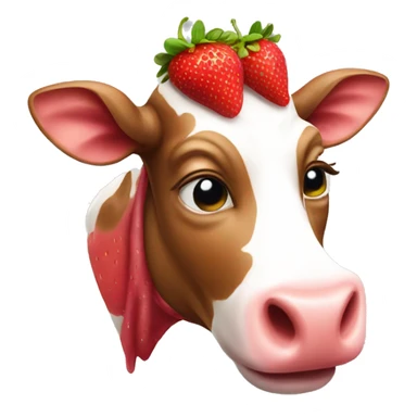 strawberry cow sticker