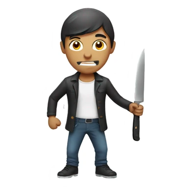 Guy with knife cooking sticker