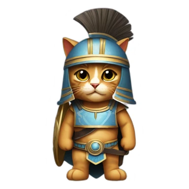 cat dressed as an greek hoplite sticker