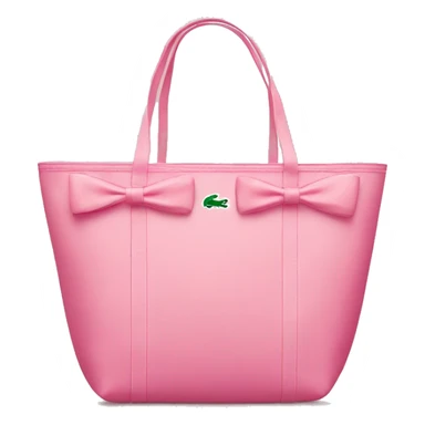 pink lacoste tote bag with bow sticker