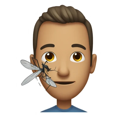 A mosquito sits on a man  sticker