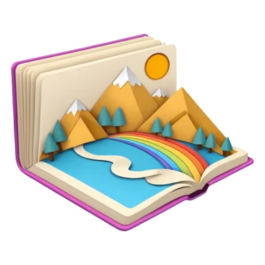 a story picture foldable book sticker