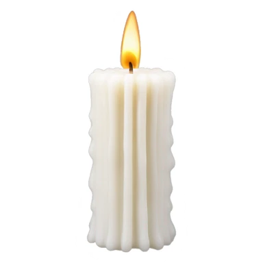 ribbed candle wax white sticker