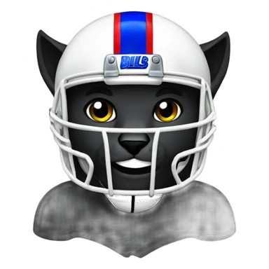 Black cat with buffalo bills football helmet sticker