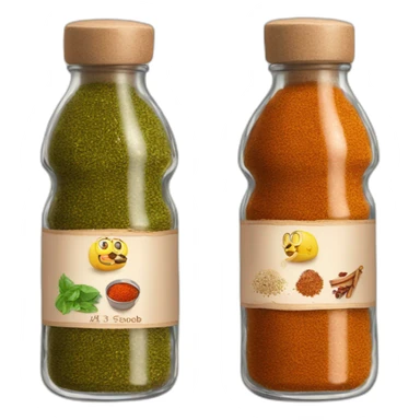 3 glasses bottle with kebap spices  sticker