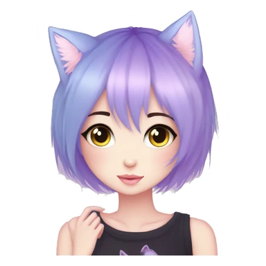 Gorgeous Cute Edgy Pastel Gradient Beautiful Anime Emo CatLady sticker