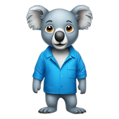 smart lean math koala man wearing blue cloth sticker