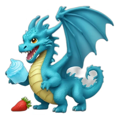 Un dragon qui mange une glace sticker