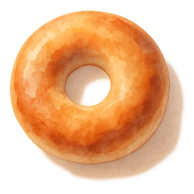 aesthetic bagel with watercolor texture and gentle lighting sticker