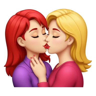 woman kissing woman sticker