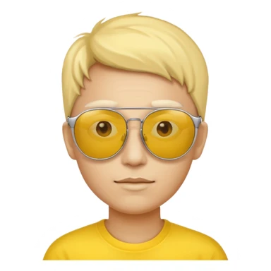 human with yellow sunglasses sticker