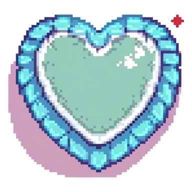 pixelated heart icon, game life, sharp edges, simple color palette, modern icon style sticker