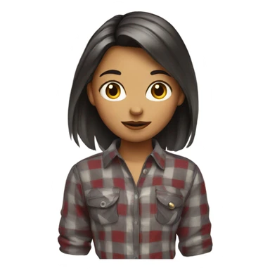 girl in plaid shirt sticker