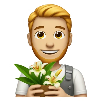 A guy gifting ginger lily sticker